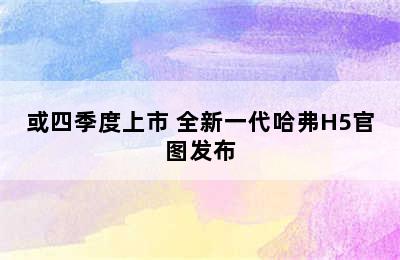 或四季度上市 全新一代哈弗H5官图发布